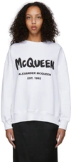 Alexander Mcqueen Printed Cotton-jersey Sweatshirt In White