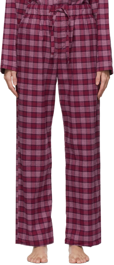 Tekla Flannel Straight-leg Pajama Trousers In Pink