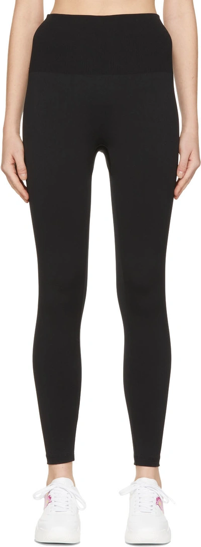 Wolford Electric Affair Textured Stretch-jersey Leggings In Black