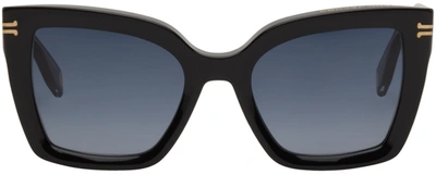 Marc Jacobs Black Icon Edge Oversized Square Sunglasses In 0807 Black