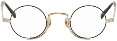 Matsuda Black & Gold 10103h Glasses In Brushed Gold - Matte Black
