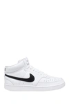 Nike Court Vision Mid Casual Sneakers From Finish Line In White/ Black