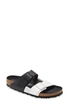Birkenstock Arizona Series Fashion Black White Colorblock Version Sandals In Black/ White