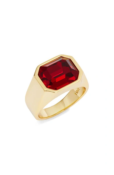 Short & Suite Crystal Statement Ring In Yellow/gold