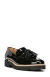 Franco Sarto Carolynn Lug Sole Loafers In Black Faux Patent