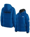 Wear By Erin Andrews Women's Royal Philadelphia 76ers Plush Puffer Full-zip Jacket In Royal