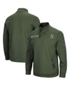 Colosseum Men's Olive Northwestern Wildcats Oht Military-inspired Appreciation Digital Camo Quarter-snap Jacke In Olive