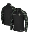 Colosseum Men's Black, Camo San Diego Toreros Oht Military-inspired Appreciation Take Flight Raglan Quarter-zi In Black/camo