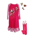 MI AMORE GIGI LITTLE GIRLS INTERCHANGEABLE ACCESSORY 3D HOLIDAY GRAPHIC NIGHTGOWN AND SOCKS SET, 2 PIECE