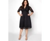 Kiyonna Women's Plus Size Mademoiselle Lace Dress In Onyx