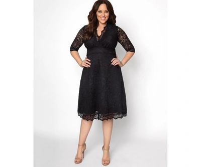 Kiyonna Women's Plus Size Mademoiselle Lace Dress In Black