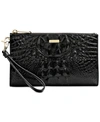 Brahmin Daisy Leather Melbourne Wristlet In Black