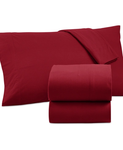 Shavel Micro Flannel Solid Queen 4-pc Sheet Set In Wine