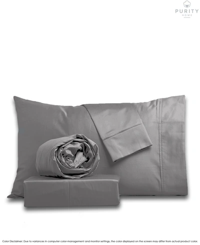 Color Sense 1000 Thread Count Egyptian Cotton Sheets Set, Queen In Silver