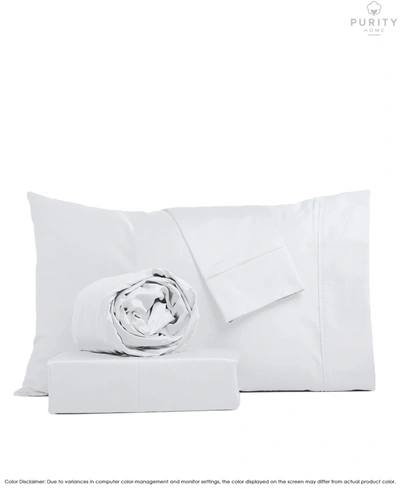 Color Sense Aireolux 1000 Thread Count Egyptian Cotton Sateen 4 Pc Sheet Set Full In White