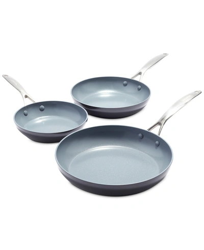 Greenpan Valencia Pro Healthy Ceramic Nonstick 8", 9.5" & 11" Frypan Set In Grey