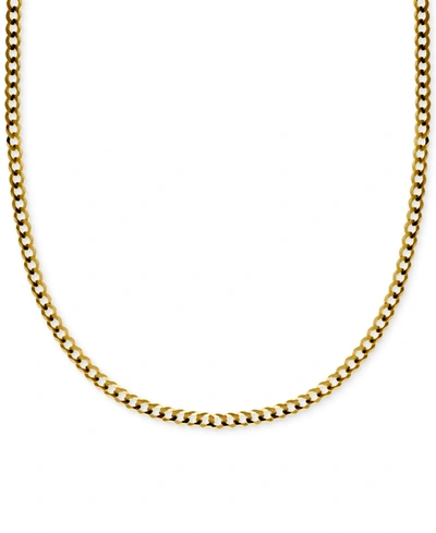 Italian Gold 30" Curb Link Chain Necklace (3-1/6mm) In Solid 14k Gold