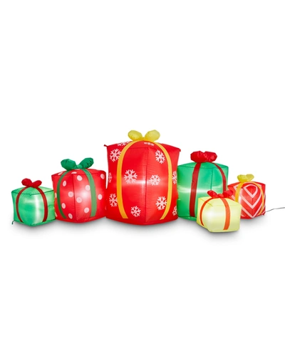 Glitzhome Lighted Inflatable Gift Boxes Decor In Multi