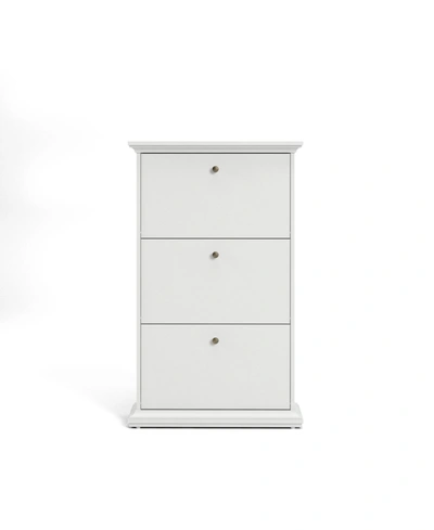 Tvilum Sonoma 3 Drawer Shoe Cabinet In White