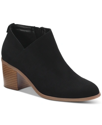 Style & Co Felaa Asymmetrical Booties, Created For Macy's In Black