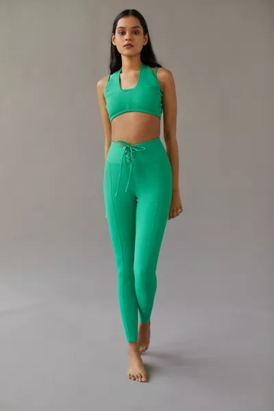 Year Of Ours Football Ribbed Lace-up Legging In Bright Green