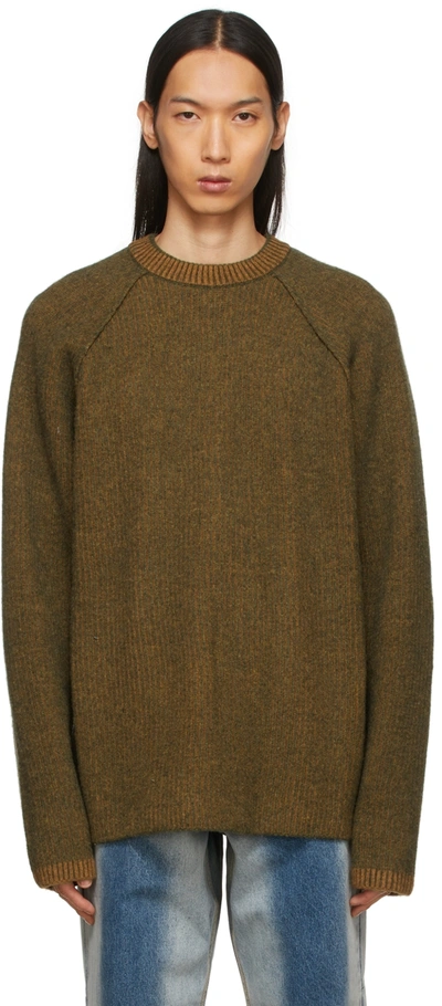 Ader Error Green & Orange Wool Nile Sweater
