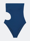 Onia Lele Cutout Bandeau One Piece Swimsuit In Blue