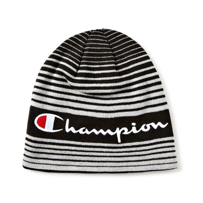 Champion 【双面可戴】 冠军 男女新款双面用便帽针织帽毛线冷帽子 In Black