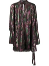 SALONI MULTICOLOURED LONG SLEEVED DRESS