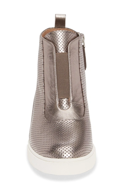 Linea Paolo Anna Wedge Sneaker In Pewter Leather