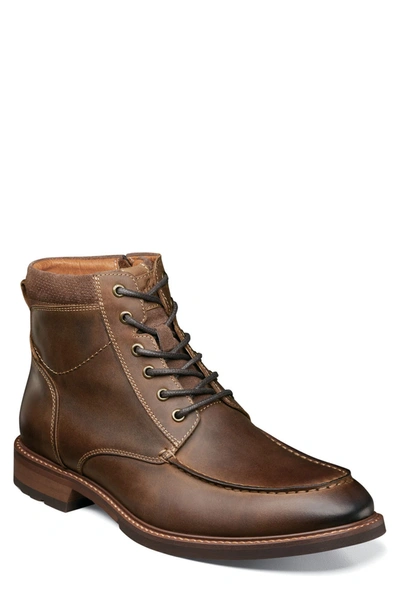 Florsheim Chalet Leather Cap Toe Boot In Brown Ch