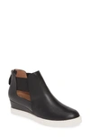Linea Paolo Amanda Slip-on Wedge Bootie In Black Nappa Leather