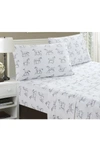 Melange 400tc Horse Print 3-piece Sheet Set In Grey