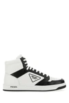 Prada Men's Avenue Logo Bicolor High-top Sneakers