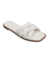 French Connection Women's Shore Flat Slip-on Criss Cross Sandals Women's Shoes In White