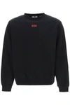 GCDS CREW NECK SWEATSHIRT WITH RUBBERIZED LOGO