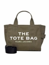 Marc Jacobs The Jacquard Small Tote Camel Handbag In Slate Green