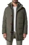 Andrew Marc Shelton Cool Touch Regular Fit Quilted Down Parka With Removable Shearling Trimmed Bib In Slate