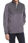 Bugatchi Cotton Blend Quarter Zip Top In Charcoal