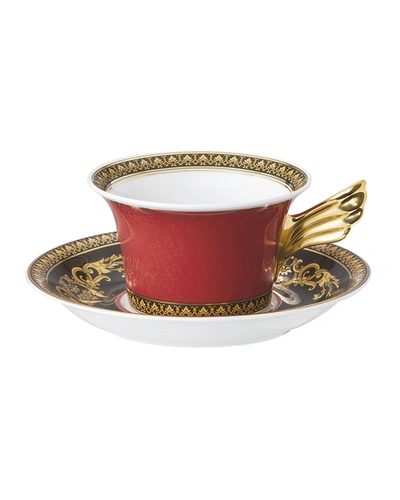 Versace Medusa Red Tea Cup & Saucer