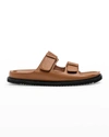 Rodd & Gunn Men's Palm Park Leather Slide Sandals In Tan