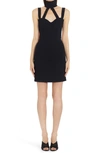 Dolce & Gabbana Sleeveless Stretch Sablé Bustier Minidress In N0000 Nero