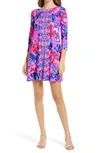 LILLY PULITZERR OPHELIA PLUMERIA PRINT THREE QUARTER SLEEVE DRESS