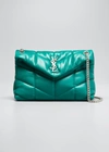 Saint Laurent Lou Lou Puffer Shoulder Bag In Green Field