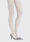 Prada Striped Metallic Tights In Silver