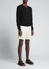 Rag & Bone Perry Linen & Cotton Shorts In Bluwht