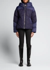 Nicole Benisti Matignon Tweed Puffer Jacket In Navy