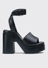 Clergerie Paris Noe Lambskin Platform Sandals In Blk Nap