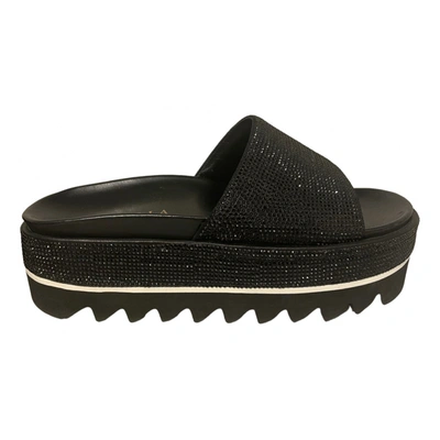 Pre-owned Le Silla Leather Mules In Black