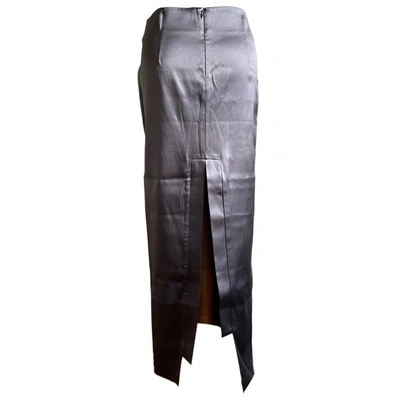 Pre-owned Brunello Cucinelli Silk Maxi Skirt In Grey